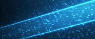 Soyut devre kartı fütüristik teknoloji işleme iş geçmişi