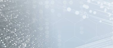 Soyut teknoloji geçmişi. Geometrik şekillerle geleceksel teknoloji arayüzü