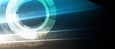 Soyut teknoloji geçmişi. Geometrik şekillerle geleceksel teknoloji arayüzü