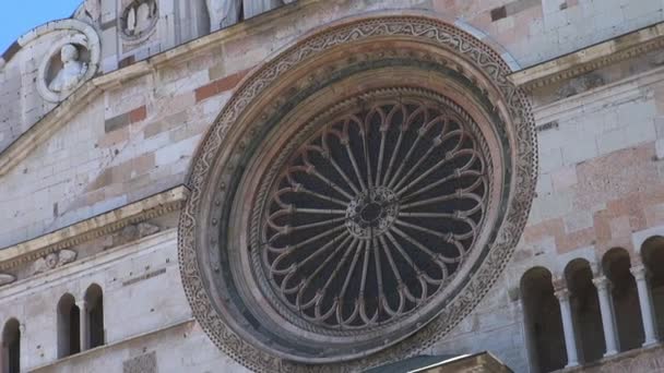 Facciata Del Duomo Cremona Italia Rallentatore — Video Stock