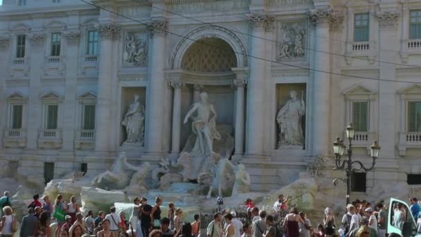 Roma Itália Por Volta 2019 Fonte Trevi Uma Das Atrações — Vídeo de Stock