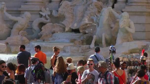 Roma Talya 2019 Dolaylarında Trevi Çeşmesi Roma Nın Ünlü Yerlerinden — Stok video