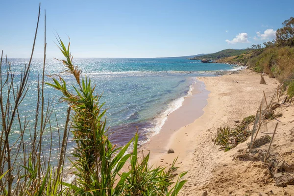 Landskapet Vackra Och Idylliska Vilda Naturliga Stranden Punta Paloma Tarifa — Stockfoto