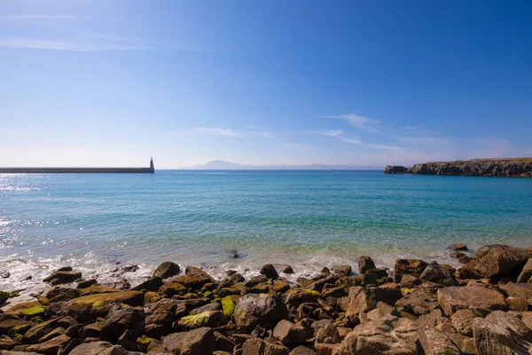 Ocean Exit Tarifa Staden Seaport Punta Del Santo Med Skulptur — Stockfoto