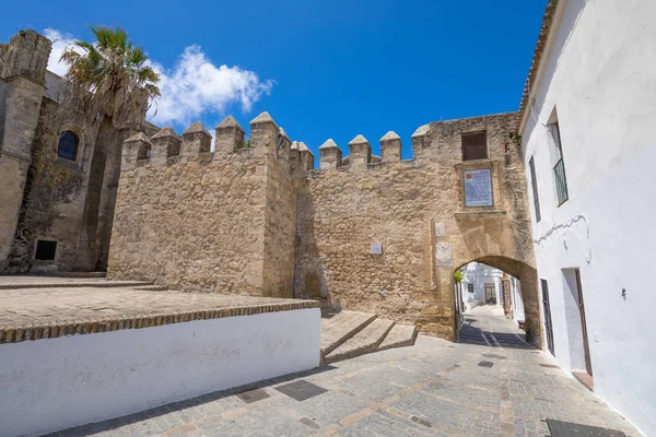 Veřejné Typické Andaluské Vesnice Pojmenována Ulice Vejer Frontera Cádiz Andalusie — Stock fotografie