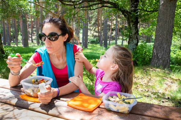 Funny Scene Four Years Old Blonde Girl Making Fun Playing — Stock Photo, Image