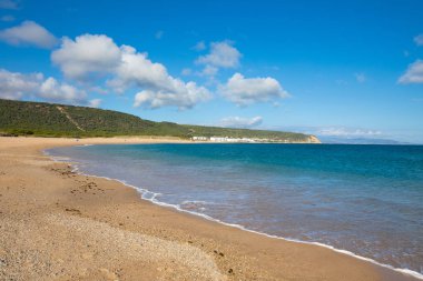 Canos fırlayan köyden Varadero veya Marisucia Beach'te Barbate (Cadiz, Endülüs, İspanya)