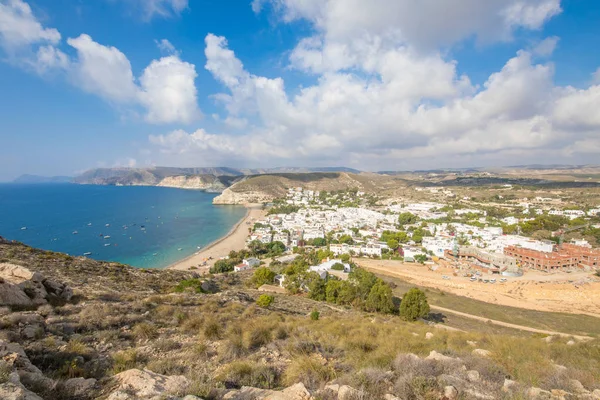 Pueblo Agua Amarga Desde Alto Montaña Parque Natural Del Cabo —  Fotos de Stock