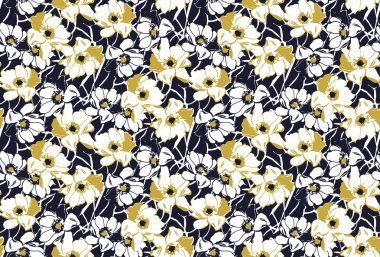 Çiçek vektörü desenli arka plan pürüzsüz moda deseni