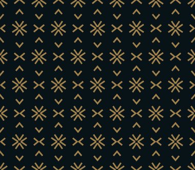 Siyah arka plan üzerine kesişen ince altın satırlarının seamless modeli. Soyut sorunsuz süsleme.