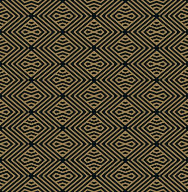 Vektör kusursuz desen. Modern stil dokusu. Çizgili elementlerden geometrik fayanslar tekrarlanıyor