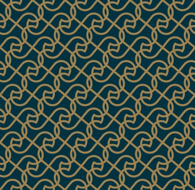 Soyut seamless modeli, vektör seamless modeli. Geometrik süsleme yinelenen. Lüks altın mavi renk