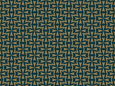 Soyut seamless modeli, vektör seamless modeli. Geometrik süsleme yinelenen. Lüks altın mavi renk