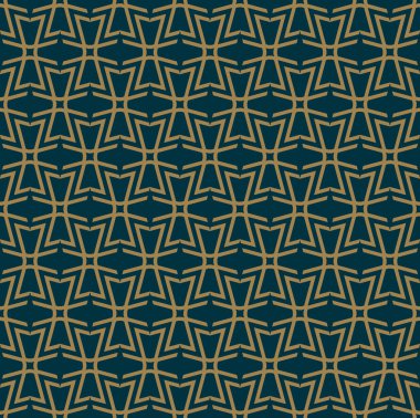 Soyut seamless modeli, vektör seamless modeli. Geometrik süsleme yinelenen. Lüks altın mavi renk