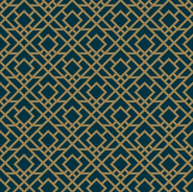 Soyut seamless modeli, vektör seamless modeli. Geometrik süsleme yinelenen. Lüks altın mavi renk
