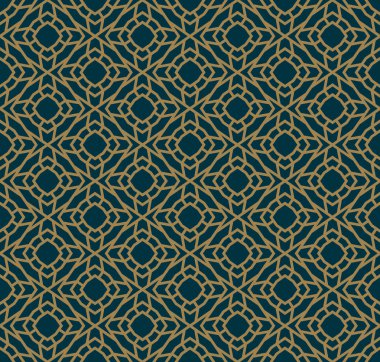 Soyut seamless modeli, vektör seamless modeli. Geometrik süsleme yinelenen. Lüks altın mavi renk