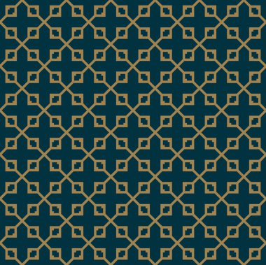 Soyut seamless modeli, vektör seamless modeli. Geometrik süsleme yinelenen. Lüks altın mavi renk