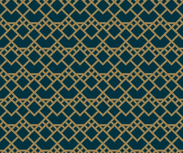 抽象的なシームレス パターン ベクトル シームレス パターン 幾何学的な飾りを繰り返します 高級ゴールド ブルー色 — ストックベクタ