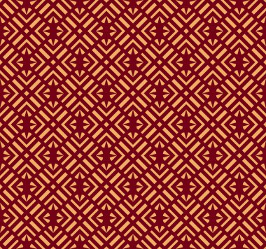 Sorunsuz vektör süsleme. Modern şık geometrik Doğrusal model altın rengi ile