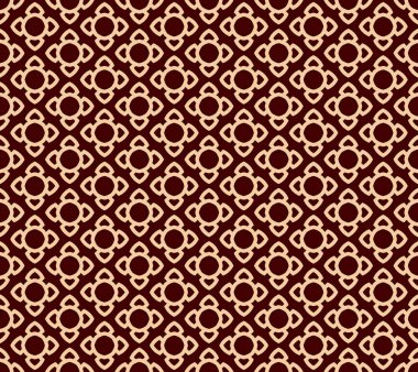 Kesintisiz geometrik çizgi deseni. Çağdaş grafik tasarım. Sonsuz doğrusal doku duvar kağıdı, desen dolgularını, web sayfası satır arkaplanı için. Tek renkli altın kırmızı geometrik süsleme