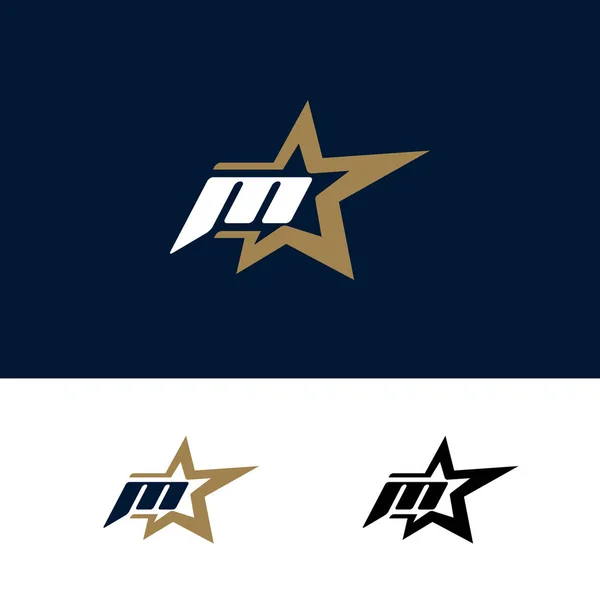 Modèle Logo Lettre Avec Élément Design Star Illustration Vectorielle Identité — Image vectorielle
