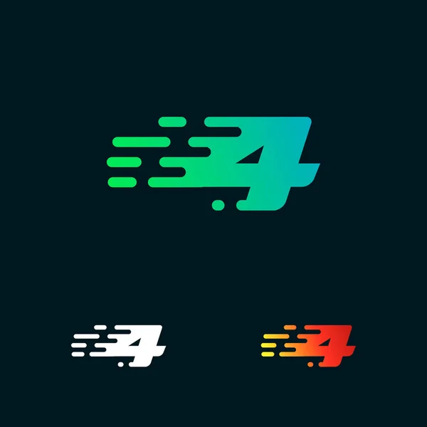 Anzahl Moderne Speed Shapes Logo Design Vektor — Stockvektor