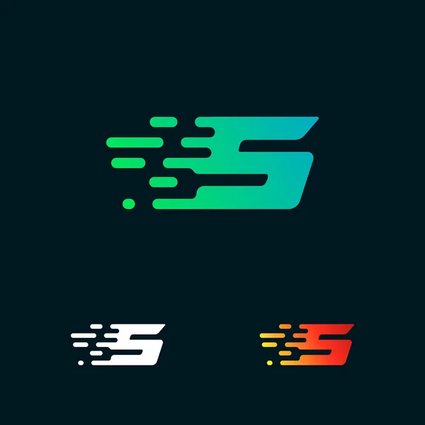 番現代速度図形ロゴ デザインのベクトル — ストックベクタ