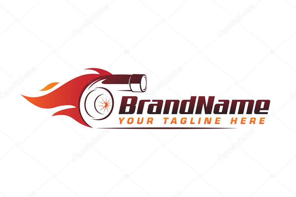 turbo fire performance auto logo. automotive logo design vector