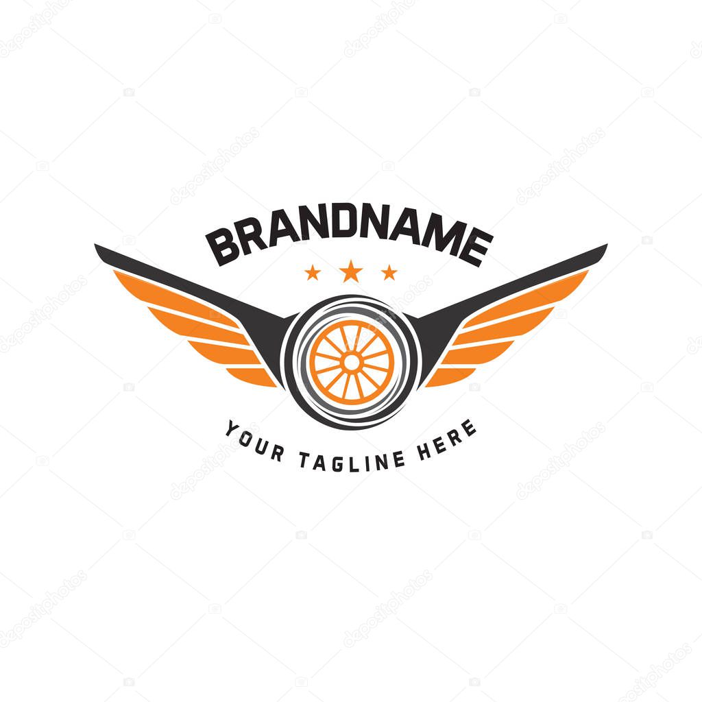 Car wheel logo template vector design vintage style. auto tire logo vector