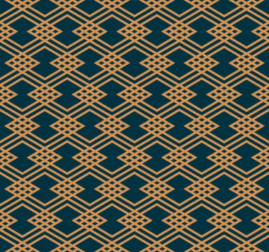 Vektör kusursuz desen. Modern stil soyut doku. Çizgili elementlerden geometrik fayanslar tekrarlanıyor