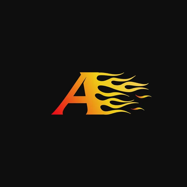 Brev Burning Flame Logo Designmall — Stock vektor