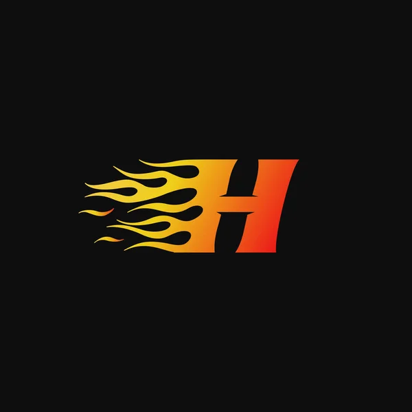 Bokstaven Burning Flame Logotyp Formgivningsmall — Stock vektor