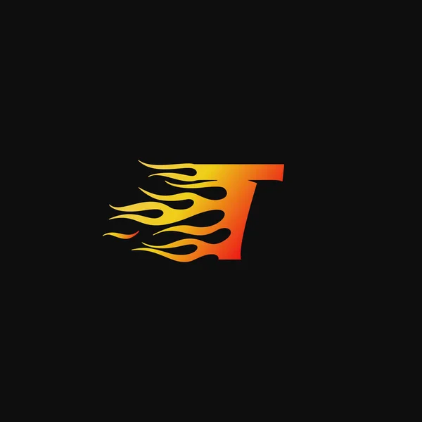 Brev Burning Flame Logotyp Formgivningsmall — Stock vektor