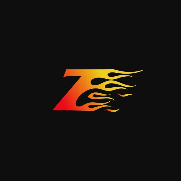 Buchstabe Brennende Flamme Logo Design Vorlage — Stockvektor