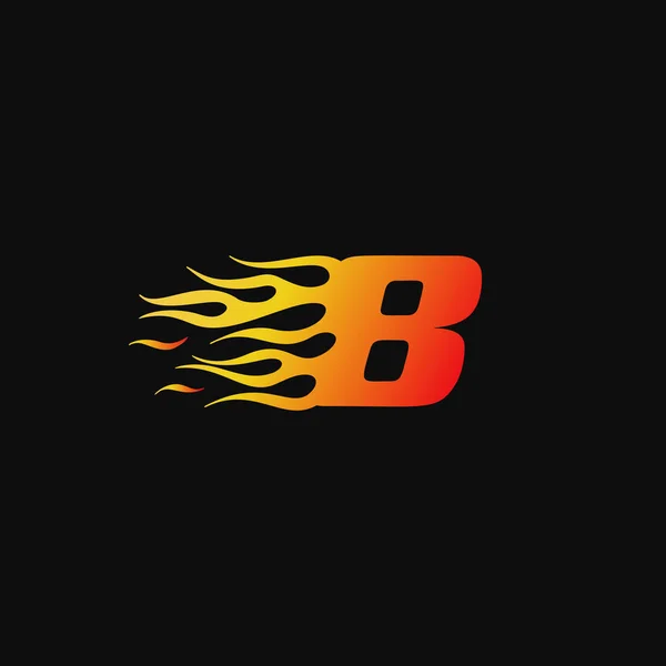 番燃焼火炎のロゴ デザイン テンプレート — ストックベクタ