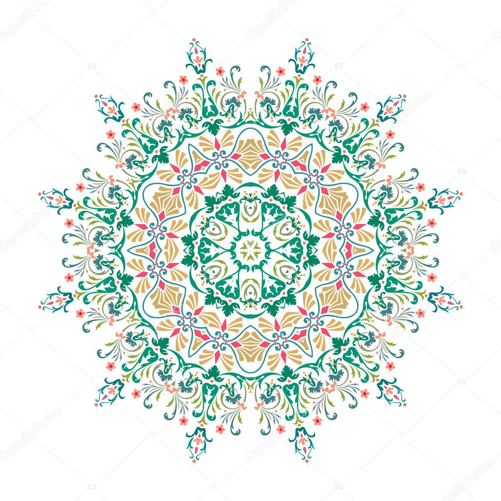 Mandala, Vector Mandala, floral mandala, flower mandala, oriental mandala, coloring mandala. Oriental pattern, vector illustration. Islam, Arabic, Indian, turkish, pakistan, chinese, ottoman motifs