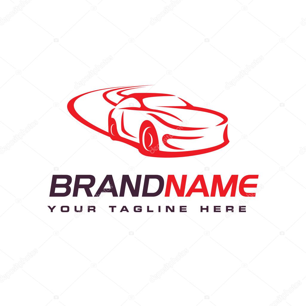 Drift car logo, automotive logo design template