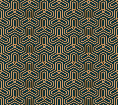 Vektör kusursuz desen. Modern stil soyut doku. Çizgili elementlerden geometrik fayanslar tekrarlanıyor