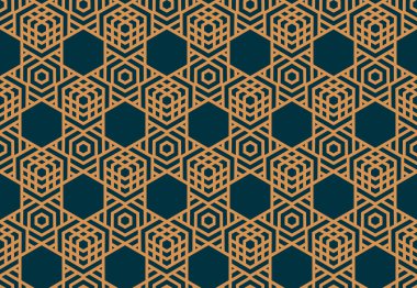 Vektör kusursuz desen. Modern stil soyut doku. Çizgili elementlerden geometrik fayanslar tekrarlanıyor