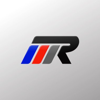 letter MR racing logo design template