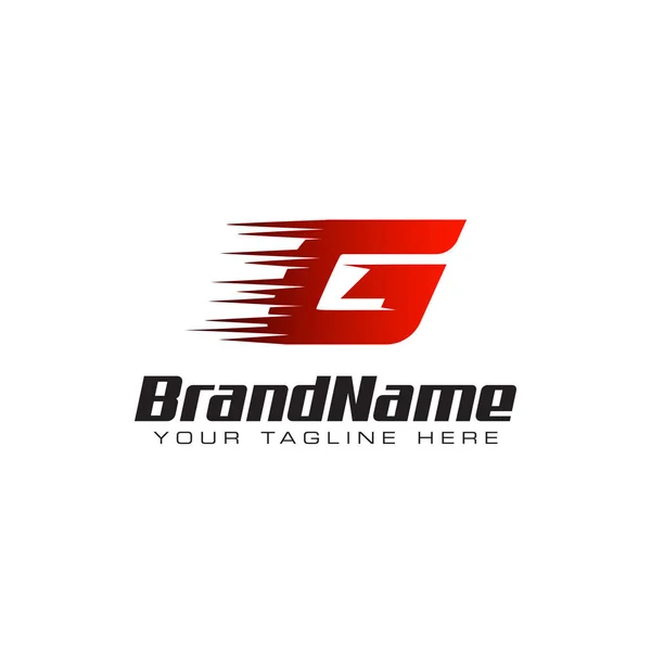 Brevmall Inledande Hastighet Logo Design — Stock vektor