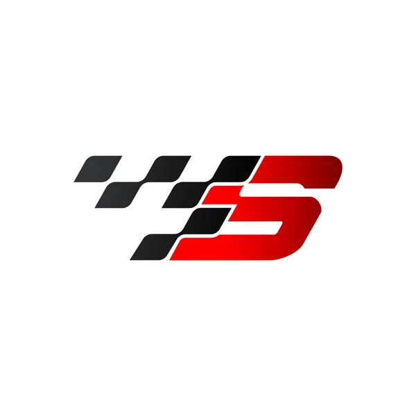 Letter Racing Flag Logo — Stock Vector