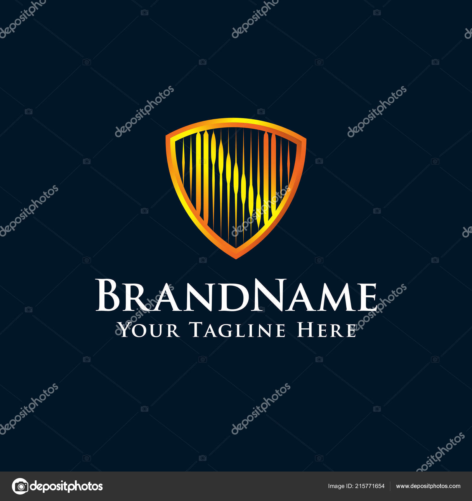 Lettera Iniziale Shield Logo Con Colore Oro Vettoriali