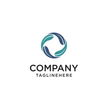 Yeşil bir girdap daire logo bırakır. Vektör ekoloji öğeleri