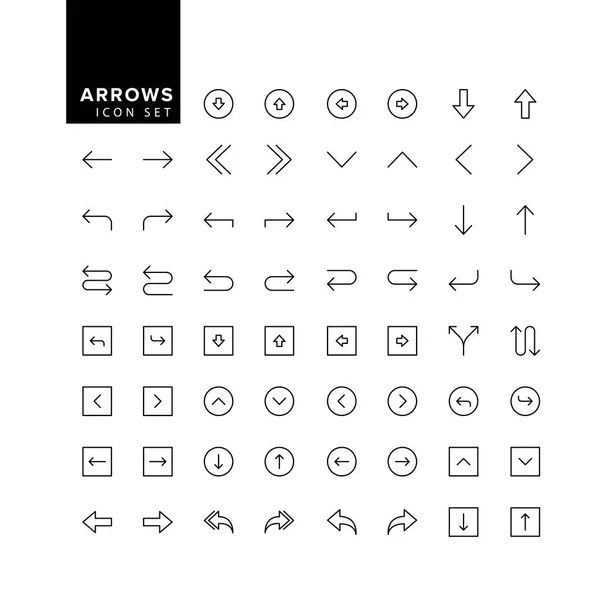 Arrows Set Arrow Website App Line Editable Stroke — Stock Vector