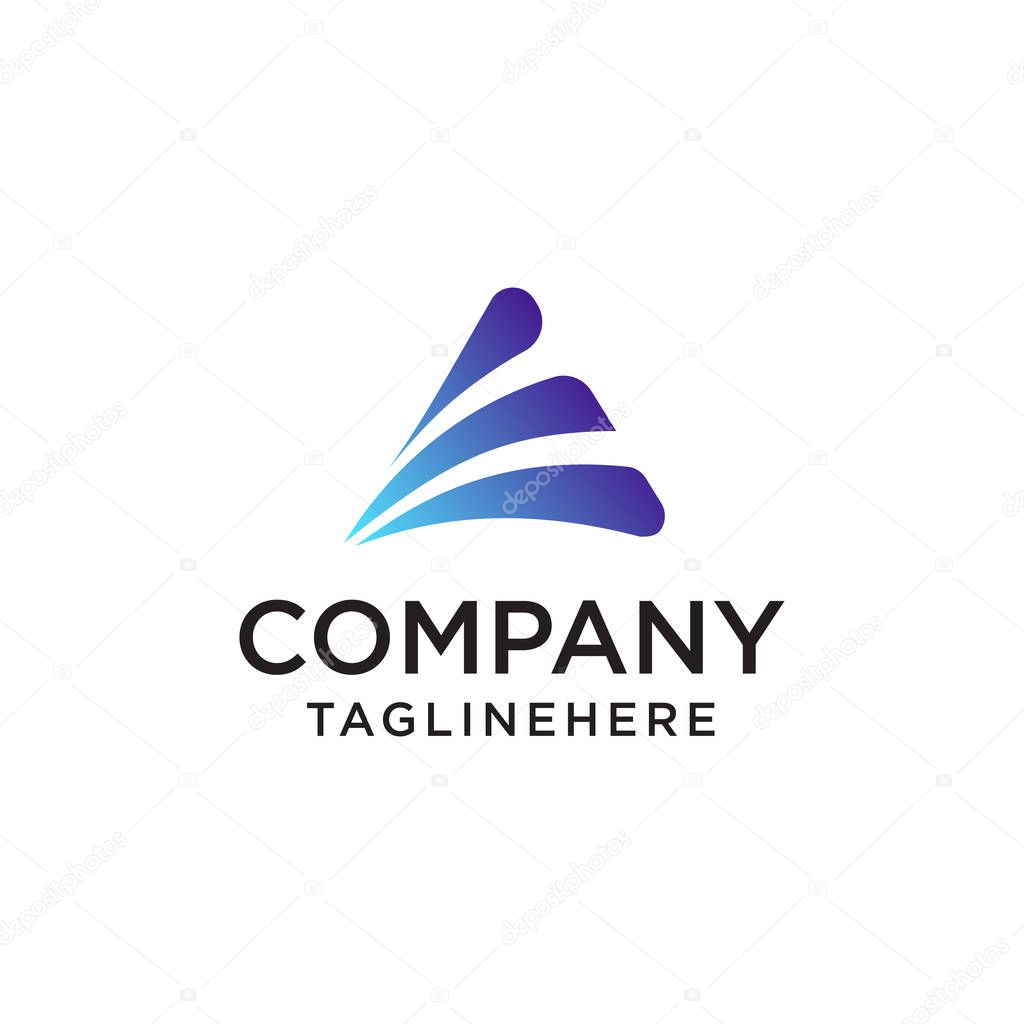 A letter logo with fast speed lines. Vector design template elements for your sportswear, app icon, corporate identity, labels or posters.