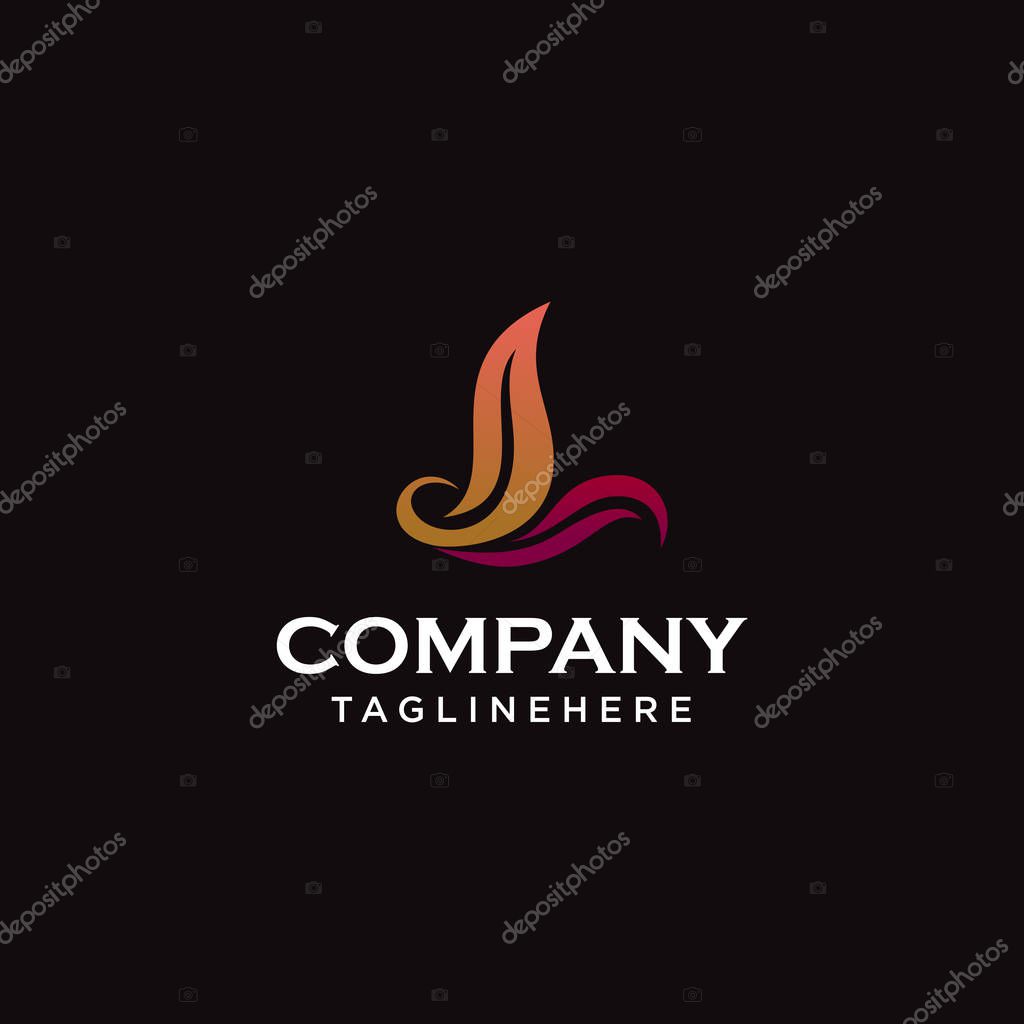 Letter L eco leaves logo icon design template elements