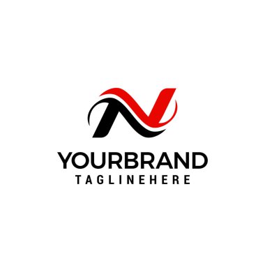 N harfi tasarım kavramı şablonu için logo