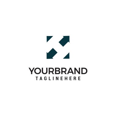 Logo tasarım şablonu oklarla H harfi