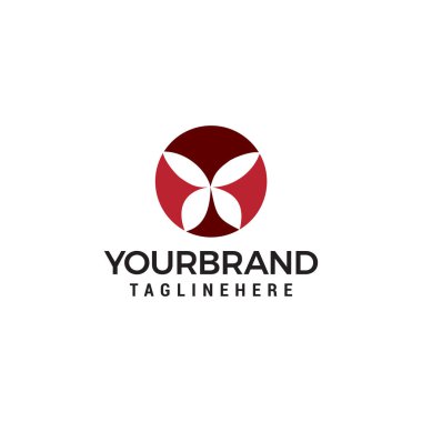 Soyut kelebek logo şablonu. basit vektör logo örnek.